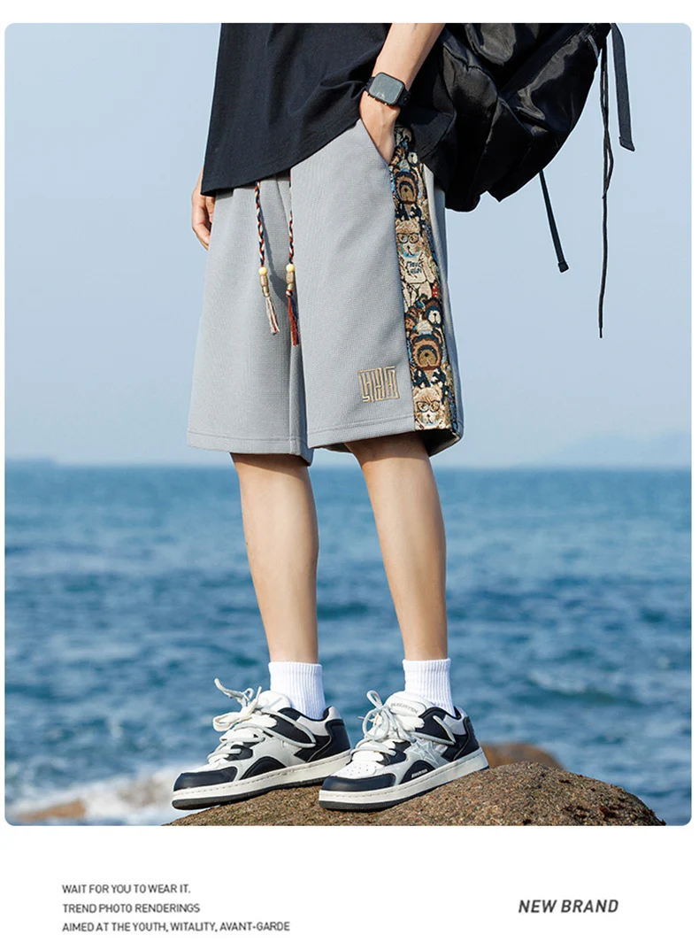 Title 2, Heren Zomer Shorts met Borduursel Dunne Casual ...