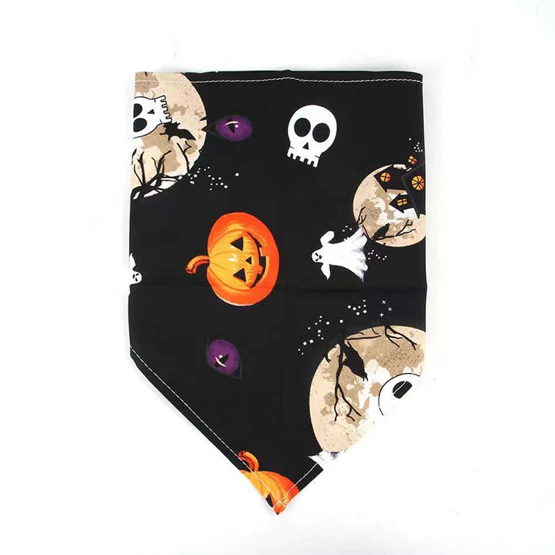 Halloween Pet Dog Saliva Scarf Bib Decoration Dog Collar Cat Skull Triangle Scarf. Perfect for costumes and festive cele — photo 2