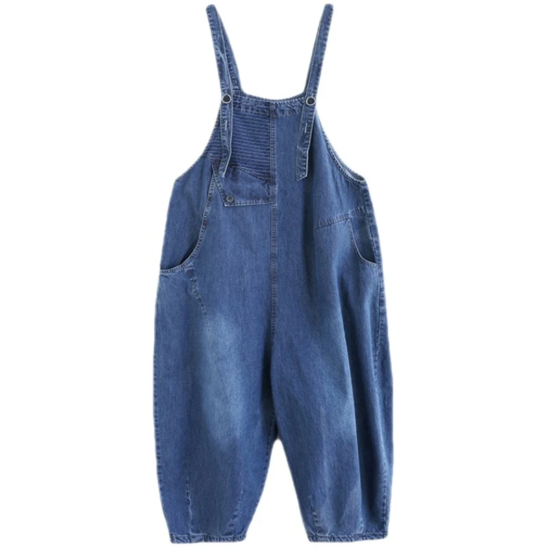 Title 8, Womens Plus Size Korean Style Denim Wash Overalls