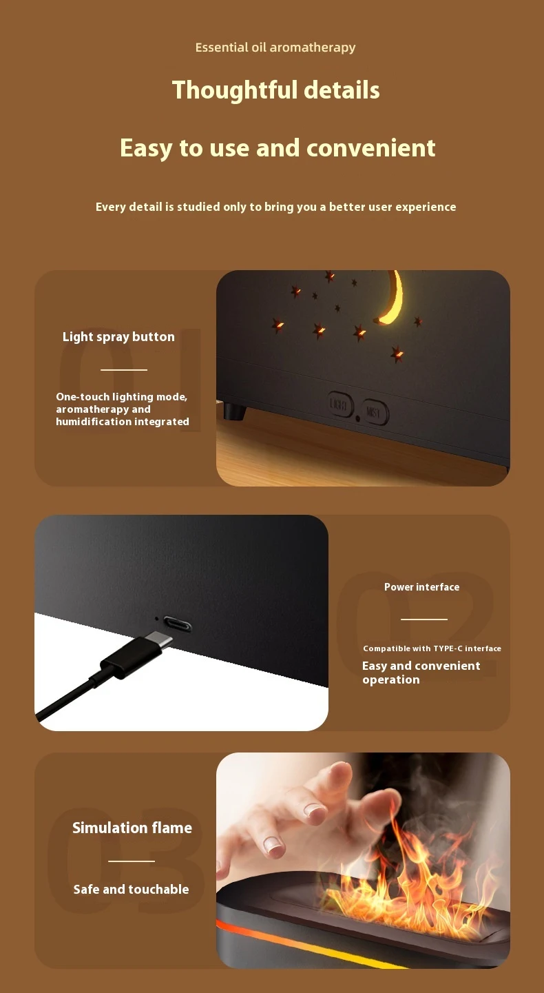 Title 11, Mini Simulation Flame Ultrasonic Aroma Diffuser...