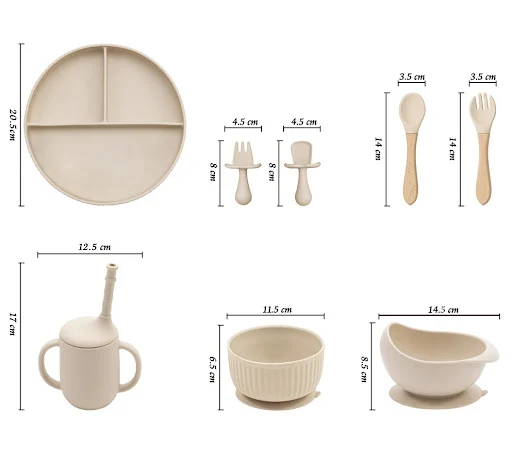 Title 4, Baby Silicone Cookware Feeding Plate Bowl Set N...