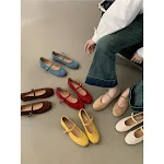 Escarpins femme à bout rond rétro, en daim, à bouche peu profonde, semelle plate et souple, confortables et élégants au quotidien. — photo 9
