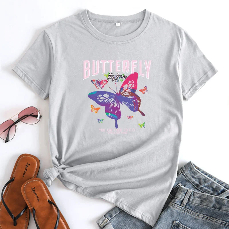 Title 7, Camiseta de algodón de manga corta para mujer c...