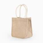 Sacola de juta para compras, com fino linho e algodão, perfeita para compras conscientes e elegantes. Leve e reutilizável. — foto 1