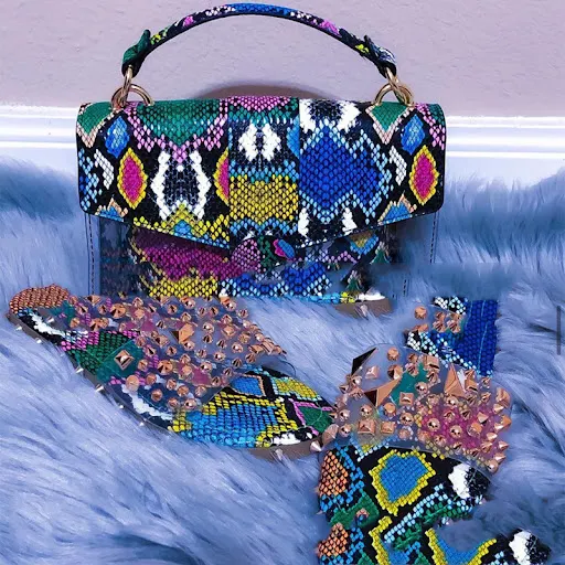 Title 2, Ladies Snake Print Printed Shoulder Handbag Fem...