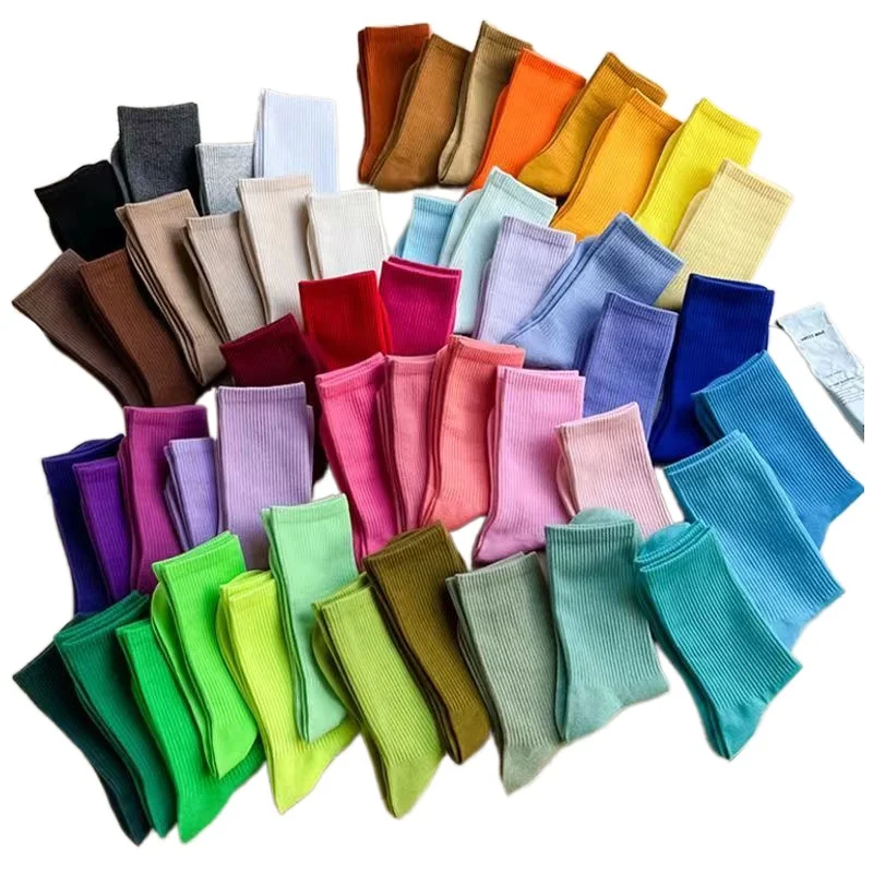 Title 5, Colorful Macaron Mid-calf Couple Combed Cotton ...