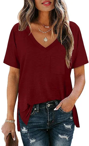 Title 7, T-Shirt NEW Pullover Solid Short Sleeve Collar ...