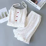 Conjunto de Camisola com Suspender para Menina, Moda Fofa e Confortável, Perfeito para Noites Agradáveis e Sonhos Doces, Design Encantador e Delicado — foto 1