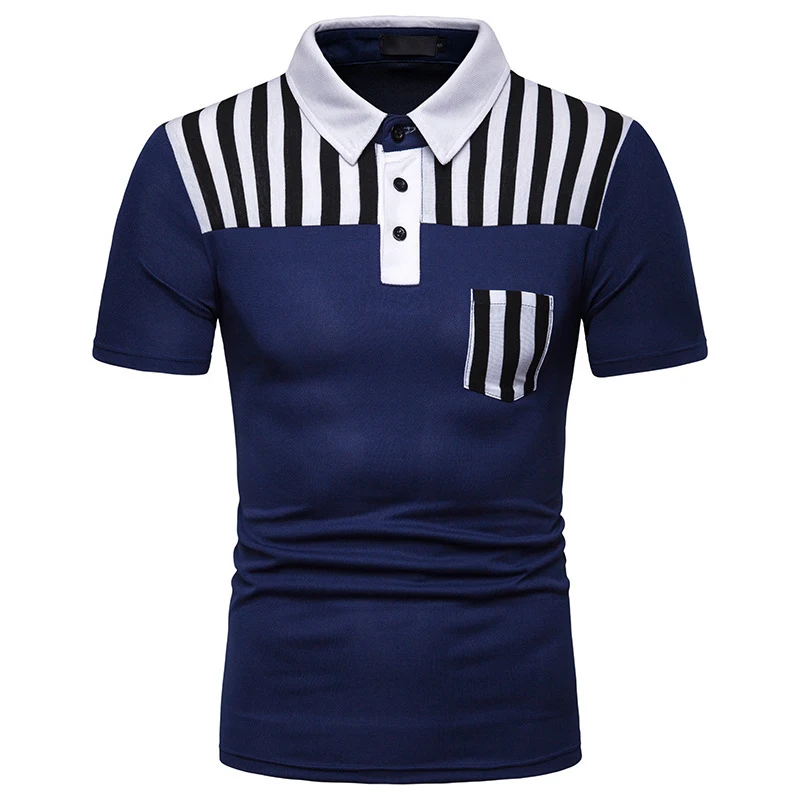 Camisa Polo Masculina de Verão com Costura Listrada, Tamanho Europeu, Manga Curta, Conforto e Estilo para o Calor. — foto 11