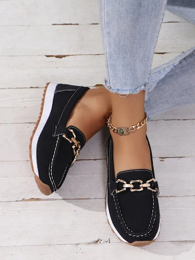 Title 15, Womens Fashion Round Toe Slip-on Platform Casu...
