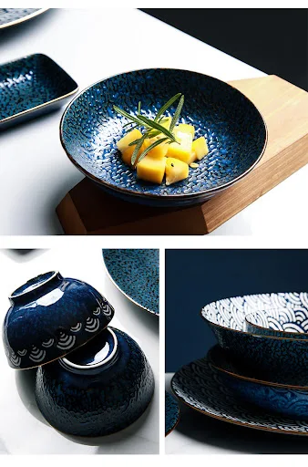 Title 2, Ripple Japanese Creative Ceramic Dinnerware Set...
