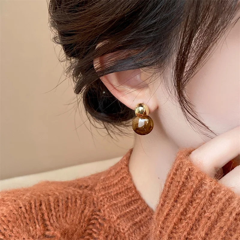 Pendientes Retro Coffee Color Series para Moda Minoritaria — foto 1