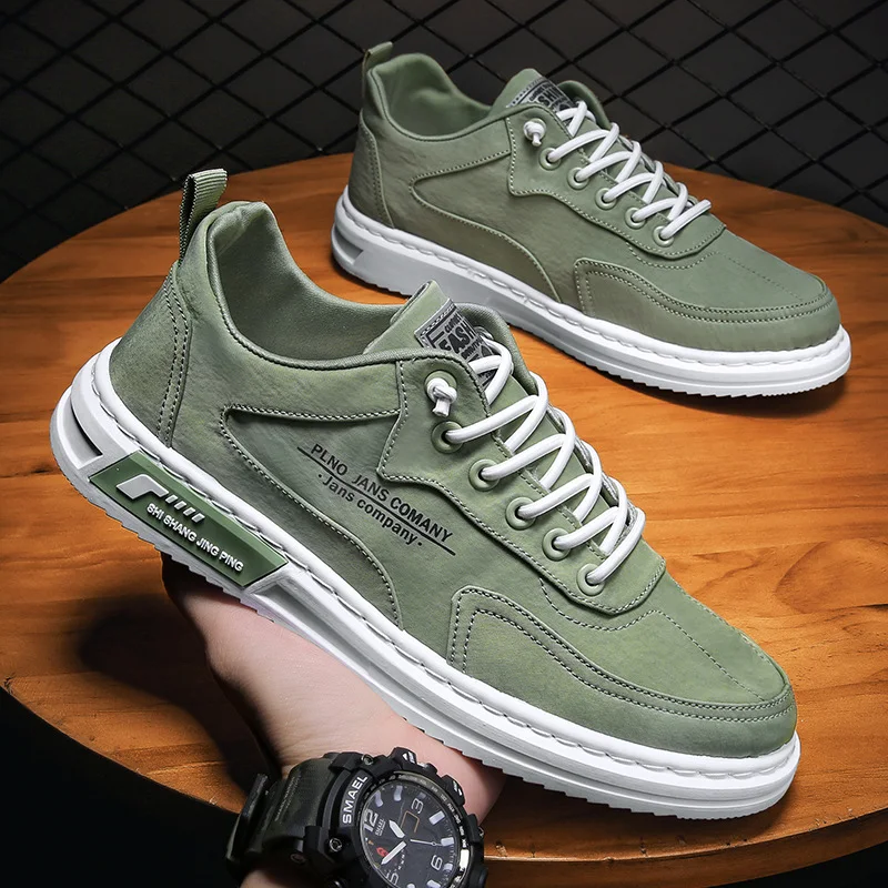 Men's Lace-up Letter Print Platform Canvas Sneakers – Comfortable and stylish sports shoes perfect for everyday wear and — photo 2