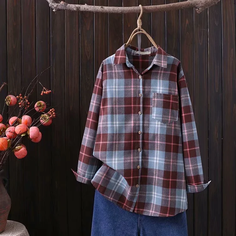 Title 4, Retro Plaid Long-sleeved Base Shirt