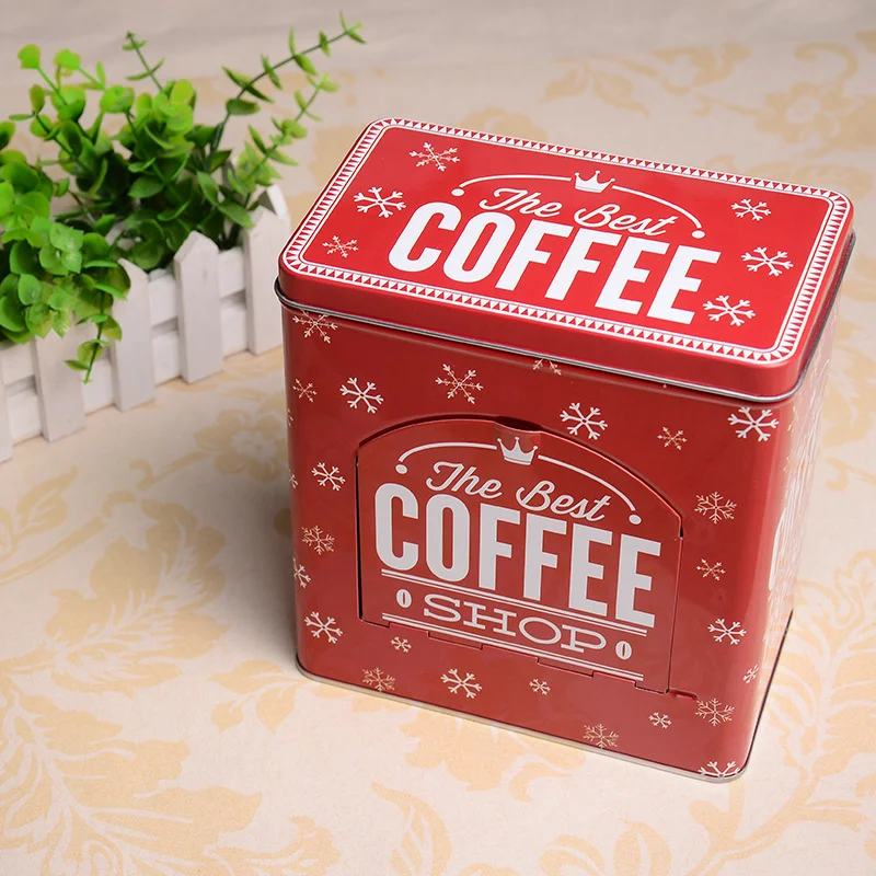 Title 4, Creative American Style Tin Coffee Storage Box....