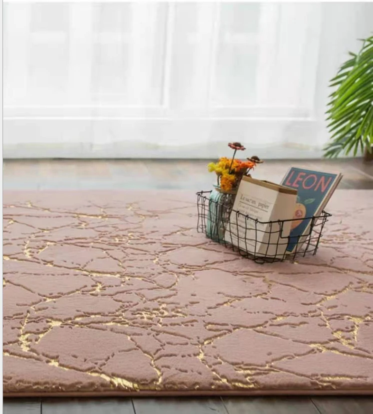 Tapis de sol absorbant texture marbre en fourrure de lapin, doux et moelleux, idéal pour sécher vos pieds et décorer. — photo 3