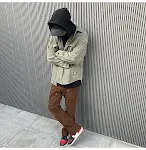 Washed And Distressed Zipper Deconstructed Fit Flared Pants. Embrace comfort and style with these unique pants. Perfect — photo 1