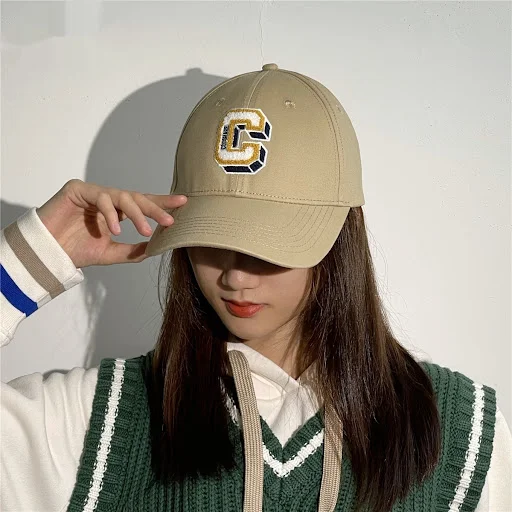 Title 2, C Letter Hard Crown Baseball Cap Female