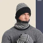 Gorro de malha masculino de inverno com protetor de pescoço quente e à prova de frio. Perfeito para o inverno, mantendo você aquecido. — foto 7