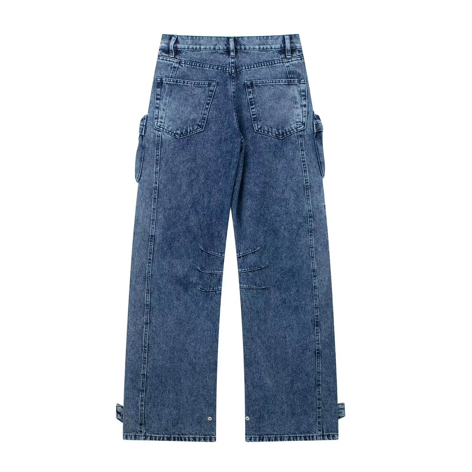 Title 7, Jeans de cintura alta com múltiplos bolsos, ide...