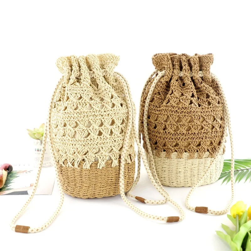 Ladies straw bucket bag The perfect summer accessory Lightweight, stylish and spacious Ideal for the beach, market or — photo 3