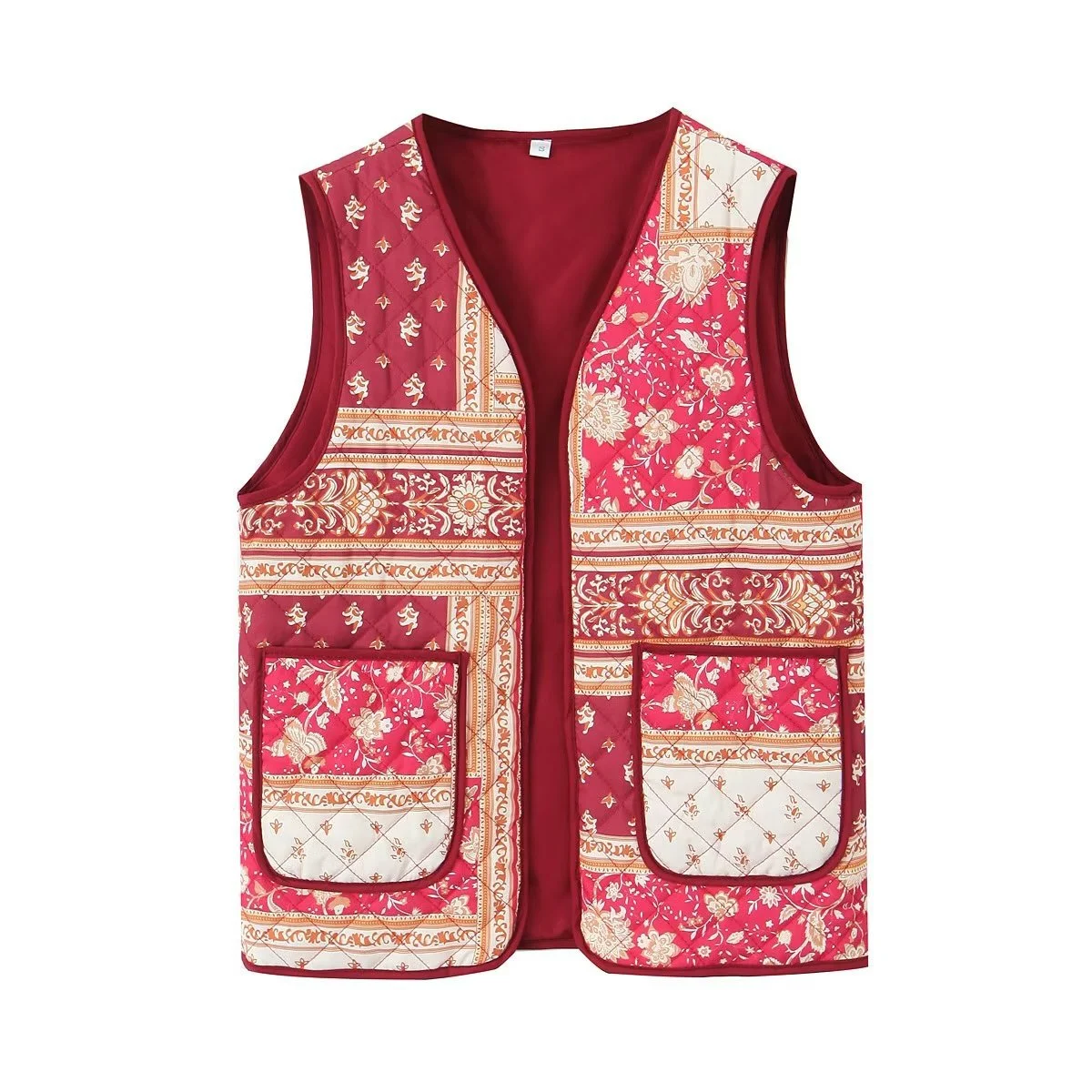 European and American Style Fashionable All-match Printed Route Quilted Cotton Ladies' Vest. A versatile and stylish out — photo 23