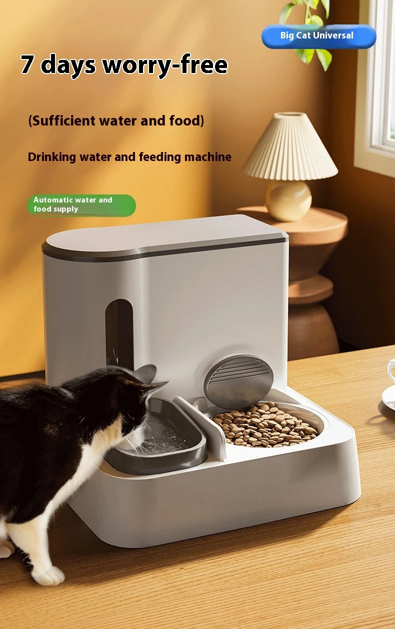 Title 6, Cat Automatic Pet Feeder Water Dispenser Integr...
