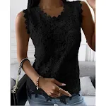 Flowers Lace Vest Women Summer Tops S-5XL — photo 3