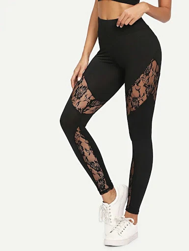 Title 5, Lace perspective sports yoga pants offer comfor...