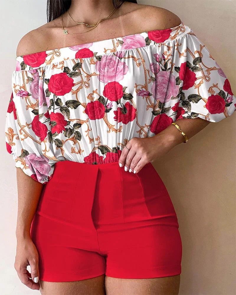 Title 3, Womens Fashionable Elegant Floral Printed Top ...