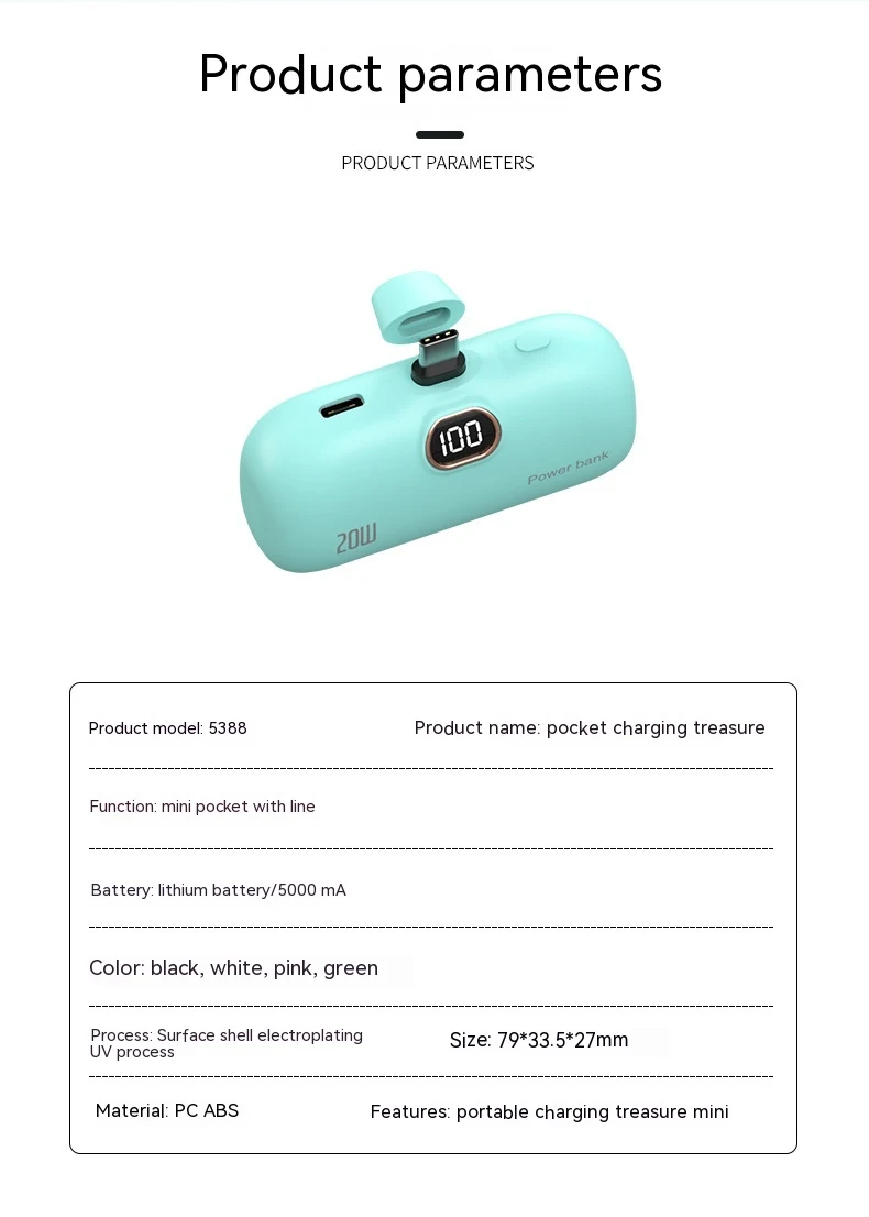 Title 10, Przenośny Power Bank Bezprzewodowy Kapsuła Szyb...