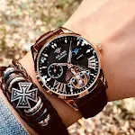 Rose black brown leather