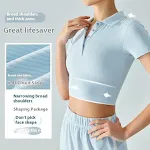 Shoulder Polo Collar Yoga Short-sleeved T-shirt, designed for ultimate comfort and flexibility during yoga and workouts, — photo 26