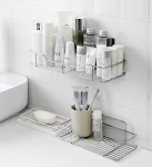 Wall-mounted racks for kitchen, bathroom, and toilet toiletries. Seamless, adjustable viscose wall-mounted racks. Perfec — photo 9