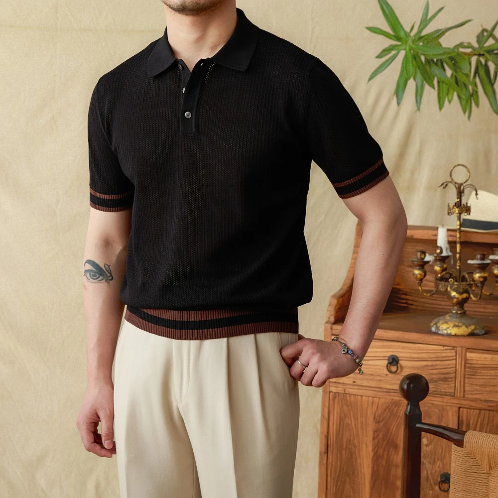 Title 4, Hollow Out Business Commute Casual Short Sleeve...