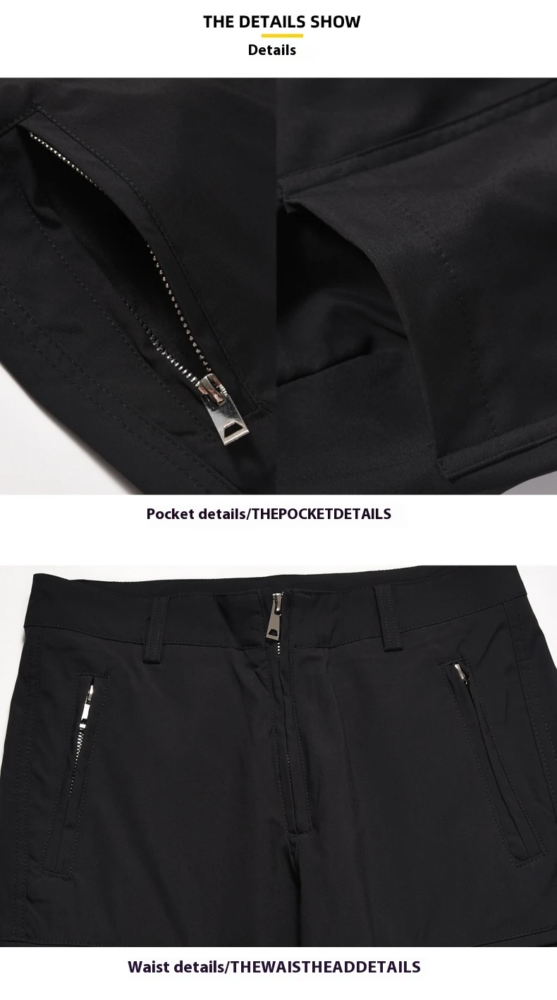Title 9, American Retro Multi-pocket Black Cargo Pants W...
