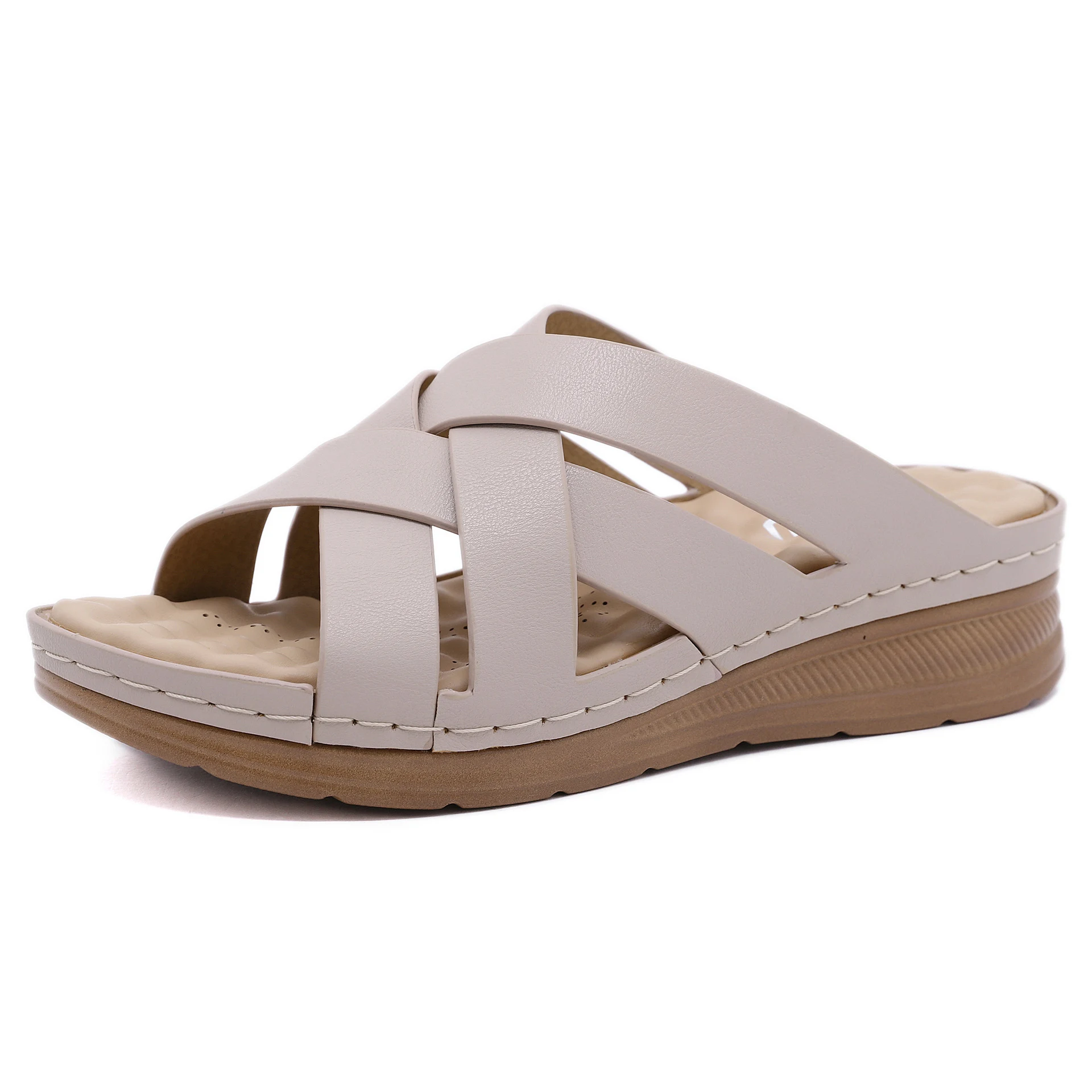 Amazon Women's Leisure Air Cooler Cross Massage Slope Heel Sandals Wholesale. Fashionable & comfortable footwear. — photo 5