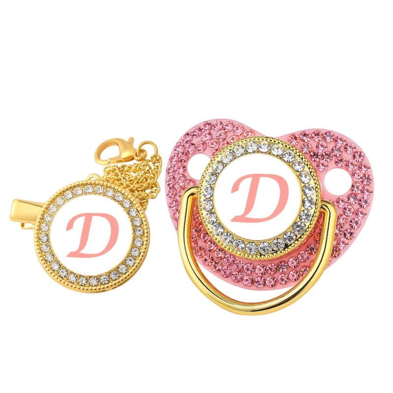 Chupeta Diamond Baby de Gel de Sílica com 26 Letras Inglesas, Macia e Segura para Bebês, Design Encantador — foto 18