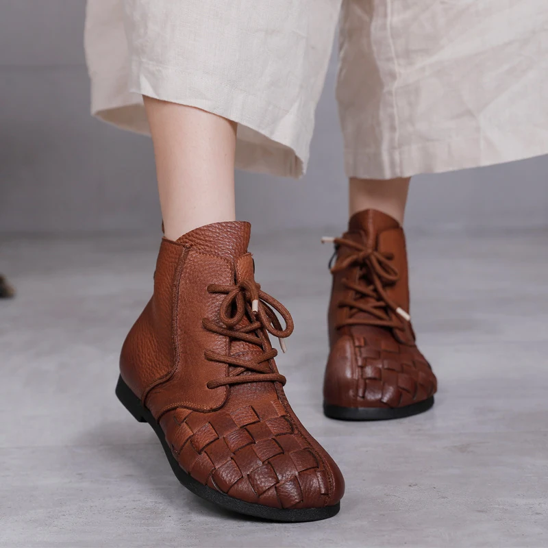 Vintage Hand-woven Ankle Boots. Soft-soled, soft leather for exceptional comfort and style. Perfect for everyday wear or — photo 1