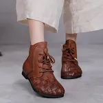 Vintage Hand-woven Ankle Boots. Soft-soled, soft leather for exceptional comfort and style. Perfect for everyday wear or — photo 1