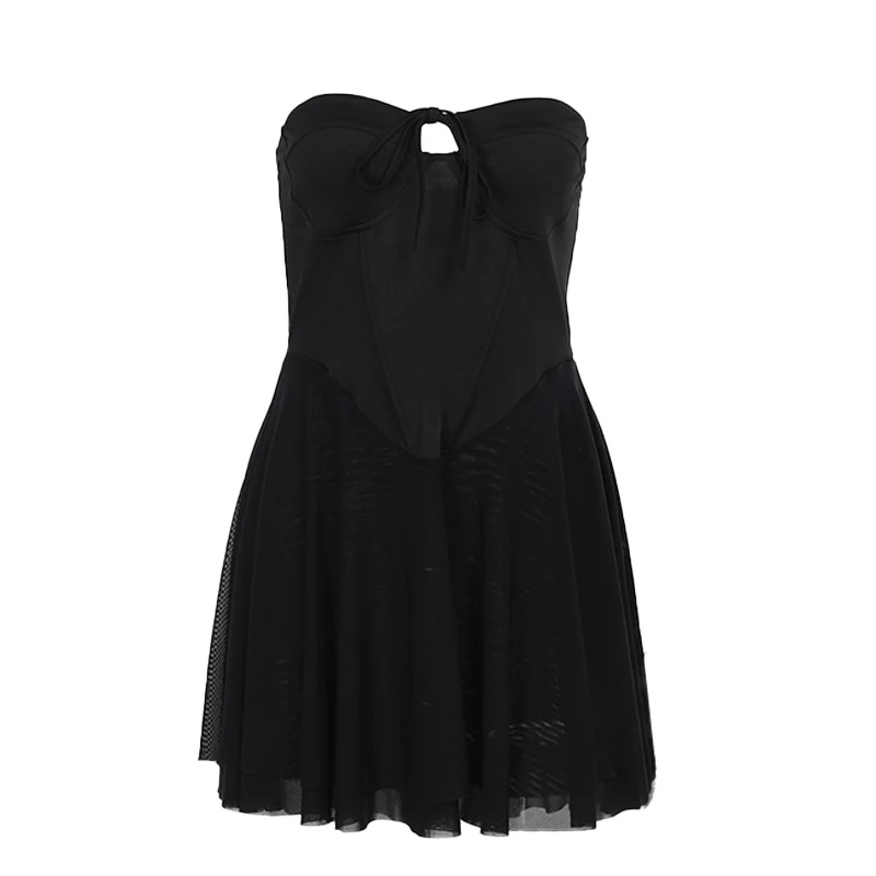 European And American Style Sexy Hot Girl Tube Top A- Line Dress Women — photo 2