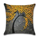 Capa de almofada linho paisagem outono arte decorativa folhas vermelho amarelo branco para um toque aconchegante e elegante. — foto 11
