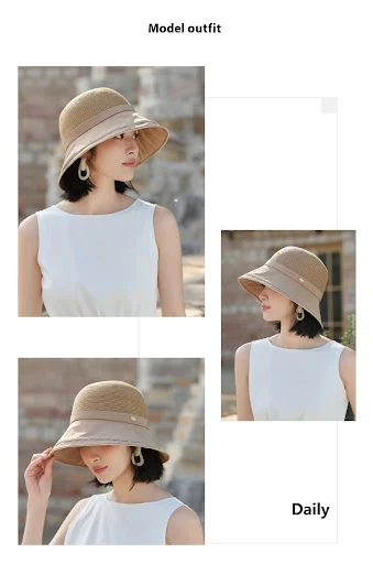 Title 8, Womens Stitching Bucket Hat, Sun-proof and Bre...