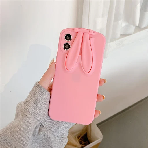 Title 7, Creative Anti-drop Bunny Ear Stand Phone Case. ...