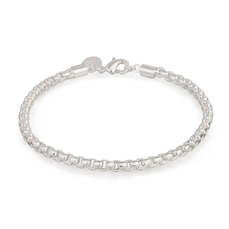 Pulseira de Caixa Redonda Fashion Banhada a Prata 925 — foto 2