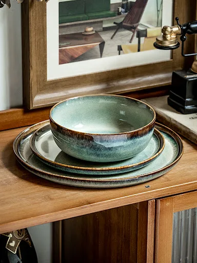 Title 2, Kiln Baked Ceramic Steak Plates and Noodle Bowl...