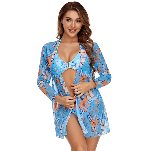 Title 6, Ladies Mesh Shirt Bikini Three Piece Swimsuit, ...