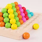 Brinquedo de contas de madeira Xiaoxiaole dois em um para treinamento de atenção e educação infantil. Auxílios educativos para crianças. — foto 3