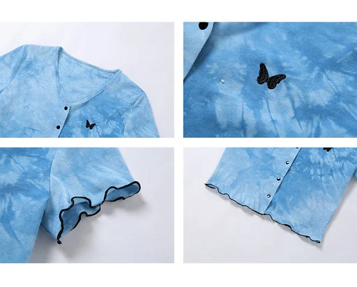 Title 1, Tie-dye butterfly t-shirt womens short sleeve ...