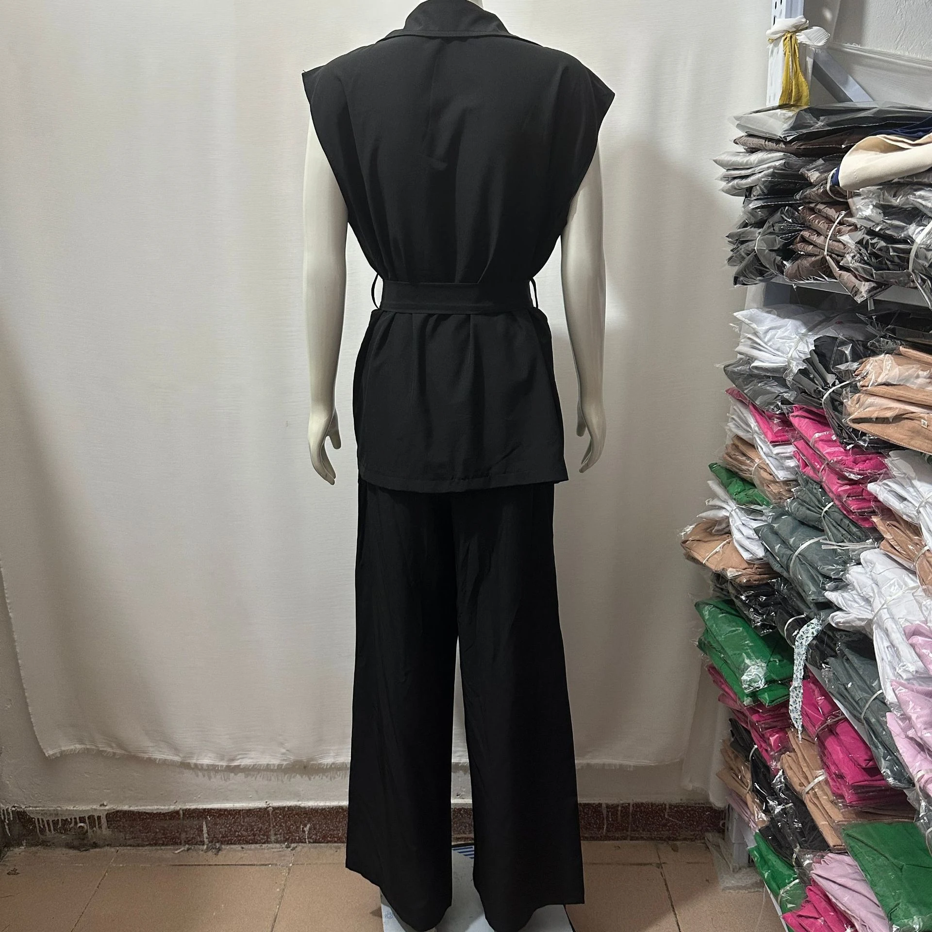 Title 16, Sleeveless Oversize Lace-up Cardigan High Waist...